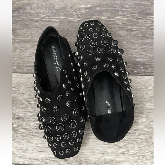 Jeffrey Campbell Shoes - Jeffrey Campbell Black Studded Baxley Convertible Slip-On Mules Flats Size 6